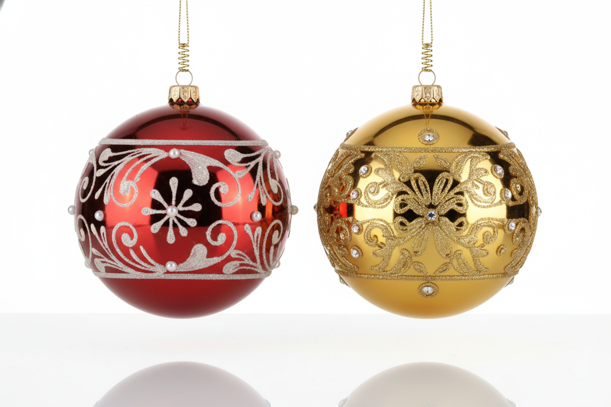 two Christmas Tree Balls